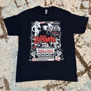 Rob Zombie Spooks A Poppin Shirt Size Large Metal Band Tee Industrial Groove